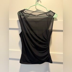 Abercrombie & Fitch asymmetrical slash on mesh top